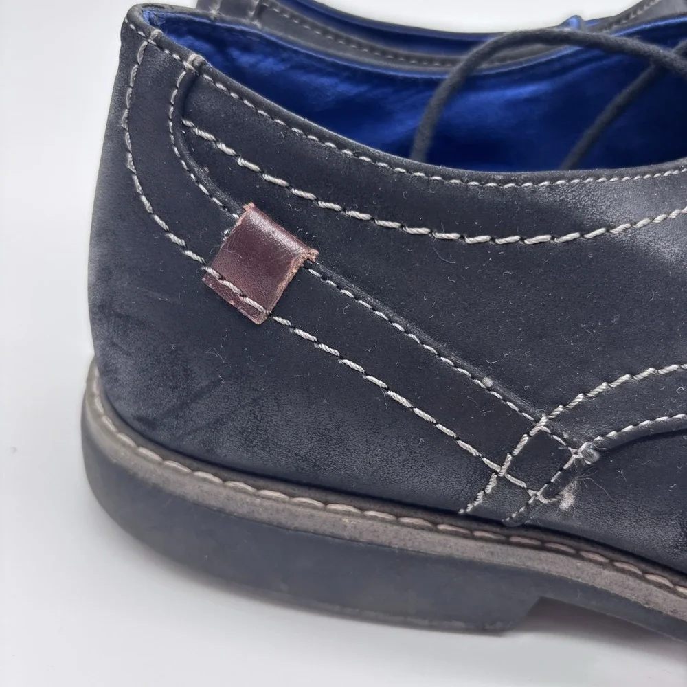 Varese men's‎ shoes,  William, Black With Blue Lining, Size 12W